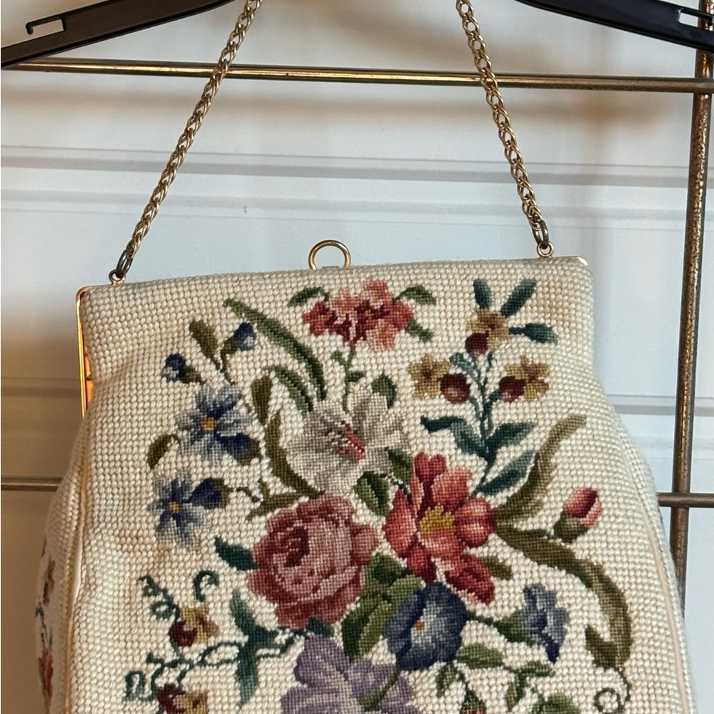 Floral Tapestry Clutch with Chain Strap